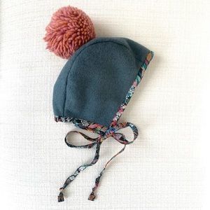 NWT Briar Baby Pom Bonnet with Floral Trim
